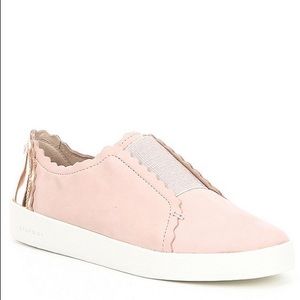Cole Haan pink slip in scalloped sneakers